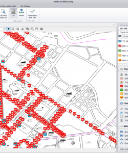 Điều khiển hệ thống chiếu sáng thông minh trong đô thị hiện đại. Sử dụng bản vẽ CAD của dự án để làm bản đồ nền.